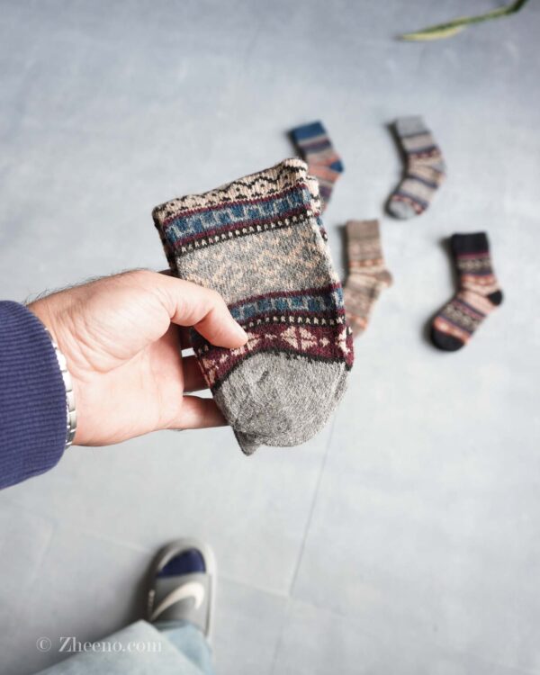 جوراب پشمی وینتیج طوسی