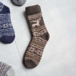 جوراب پشمی وینتیج ضخیم قهوه ای