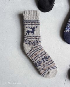 جوراب پشمی وینتیج ضخیم طوسی