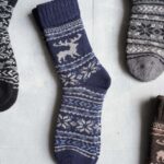 جوراب پشمی وینتیج ضخیم سرمه ای