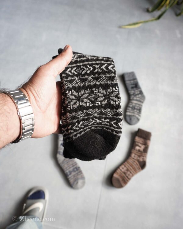 جوراب پشمی وینتیج ضخیم مشکی