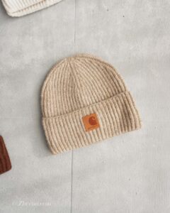 کلاه بافت ضخیم کرم