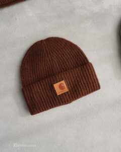 کلاه بافت ضخیم قهوه ای