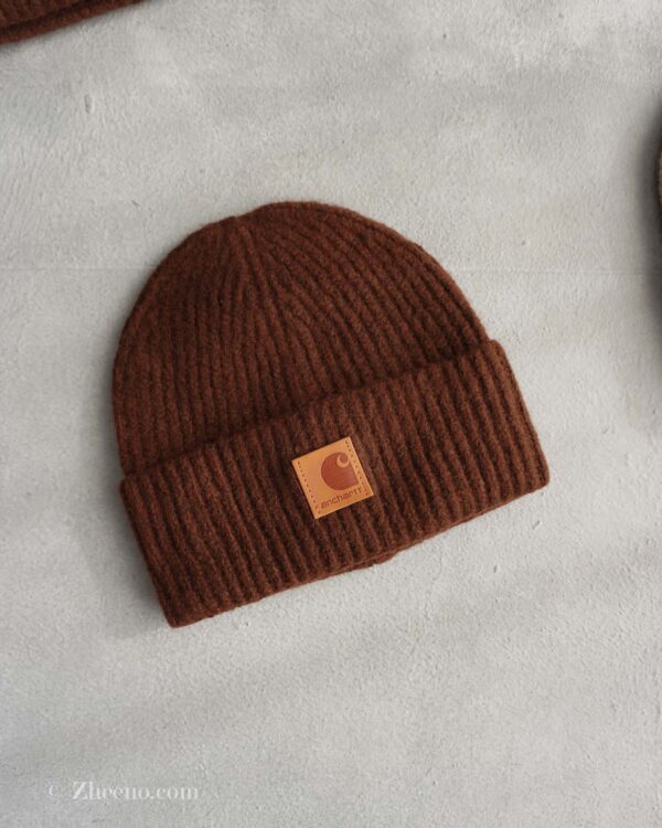 کلاه بافت ضخیم قهوه ای
