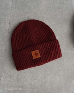 کلاه بافت ضخیم زرشکی