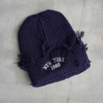 کلاه بافت زاپ دار سرمه ای