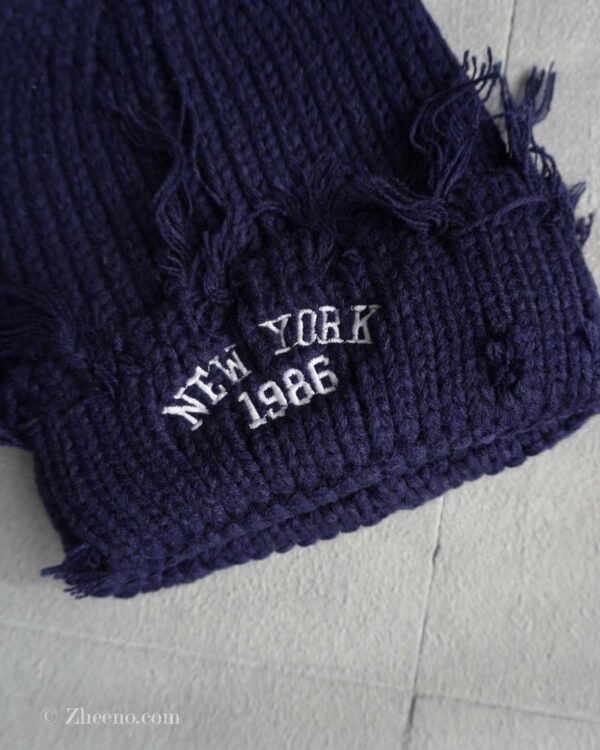 کلاه بافت زاپ دار سرمه ای