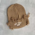 کلاه بافت زاپ دار نسکافه ای