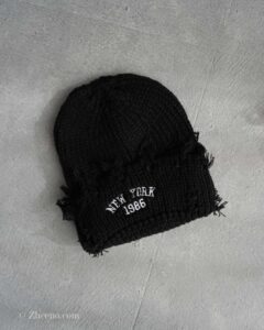 کلاه بافت زاپ دار مشکی