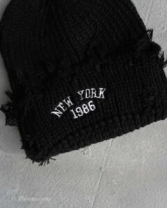 کلاه بافت زاپ دار مشکی