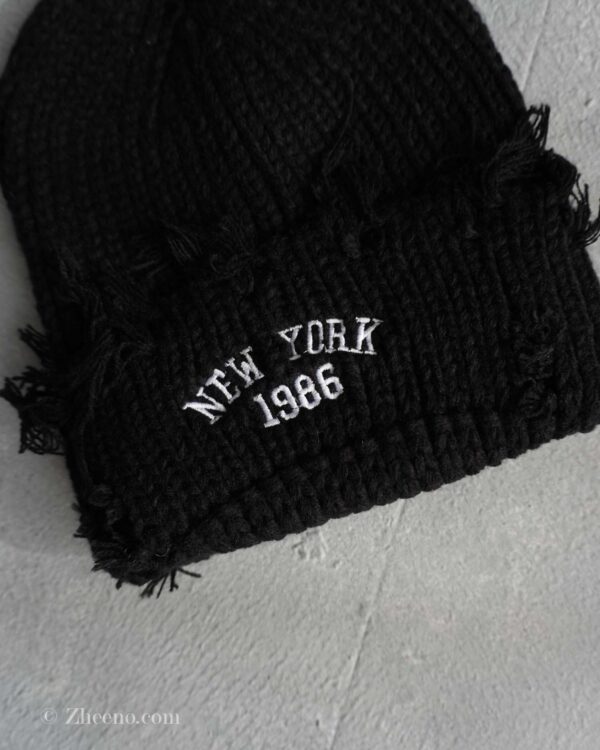 کلاه بافت زاپ دار مشکی