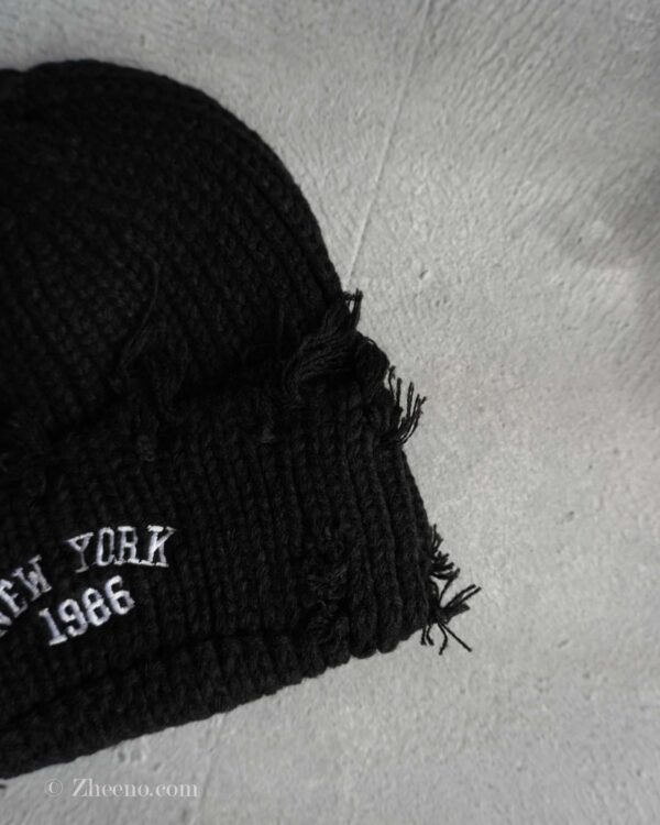 کلاه بافت زاپ دار مشکی