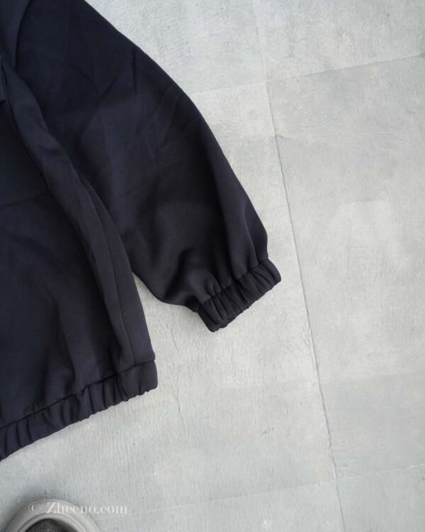 بامبر جکت سرمه ای تیره ساده Shein