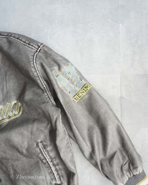 بامبر جکت چرم طرح دار Shein