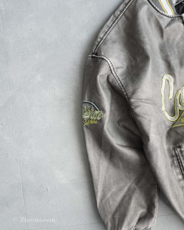 بامبر جکت چرم طرح دار Shein