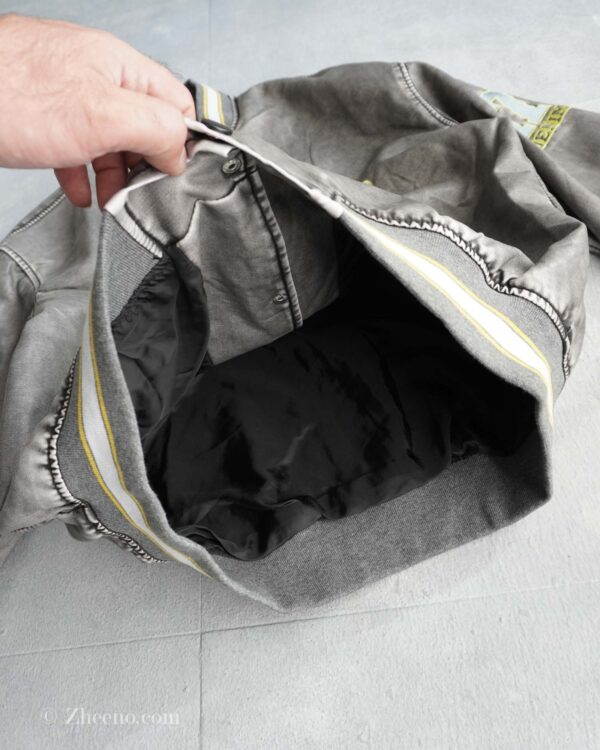 بامبر جکت چرم طرح دار Shein