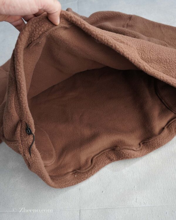 نیم زیپ کرکی قهوه ای ساده Shein