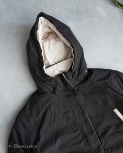 جکت کلاه دار مشکی کرم Shein