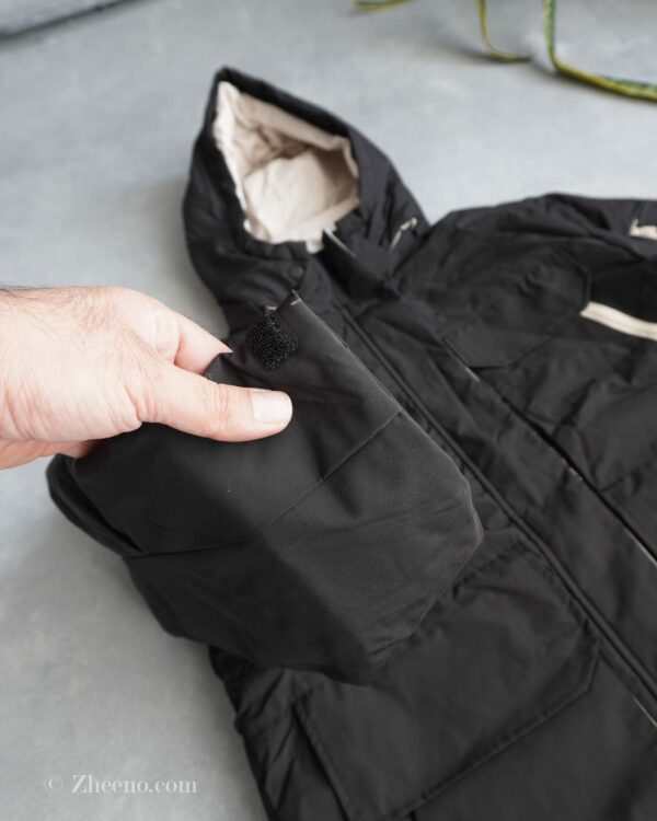 جکت کلاه دار مشکی کرم Shein