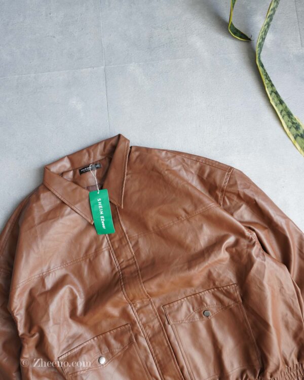 بامبر جکت چرم Shein