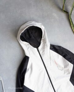 جکت کلاه دار دورنگ طوسی مشکی