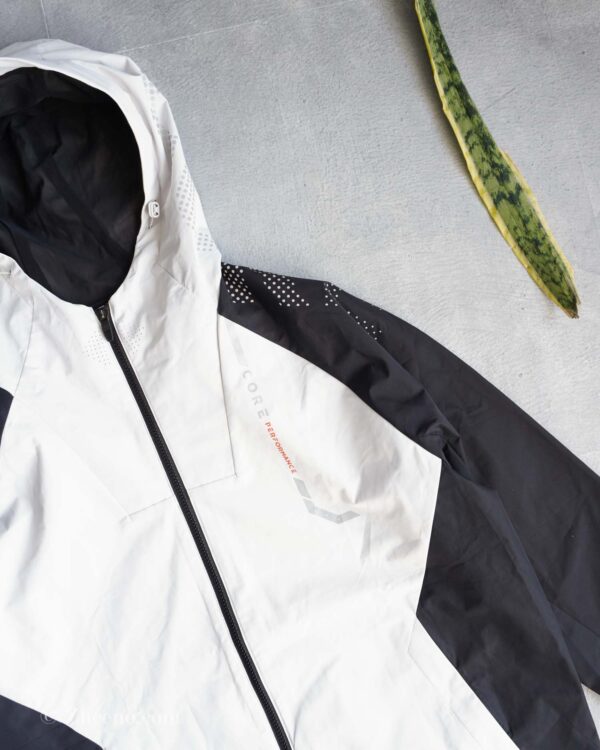 جکت کلاه دار دورنگ طوسی مشکی