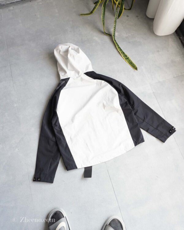 جکت کلاه دار دورنگ طوسی مشکی