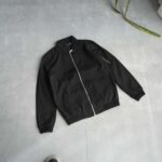 بامبر جکت مشکی آستین جیب دار Shein