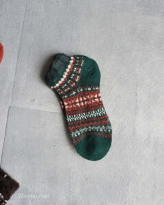 جوراب مچی پشمی زنانه طرحدار سبز