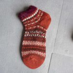 جوراب مچی پشمی زنانه طرحدار نارنجی