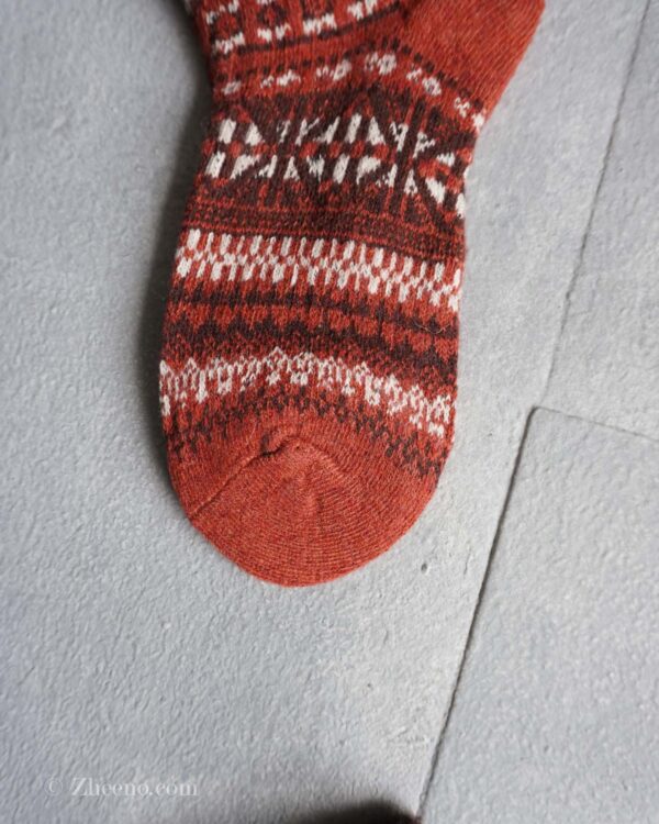 جوراب مچی پشمی زنانه طرحدار نارنجی