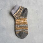 جوراب مچی پشمی زنانه طرحدار طوسی