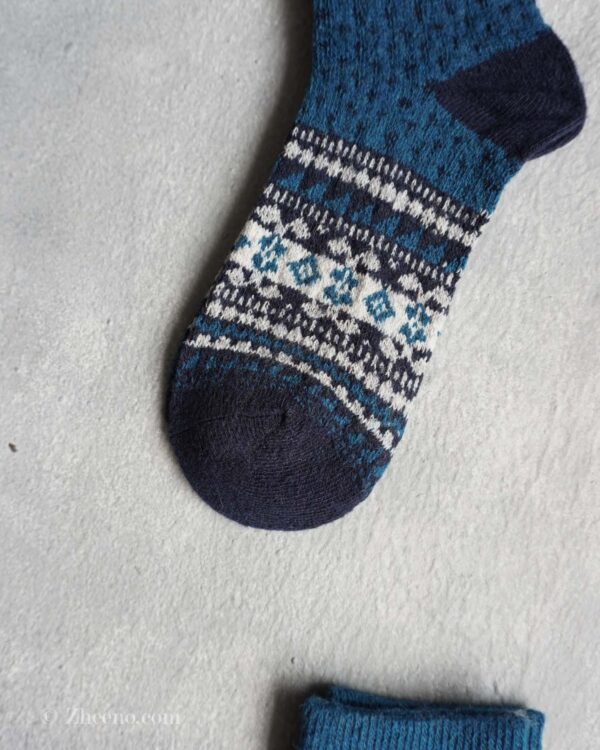 جوراب پشمی مردانه طرحدار سرمه ای