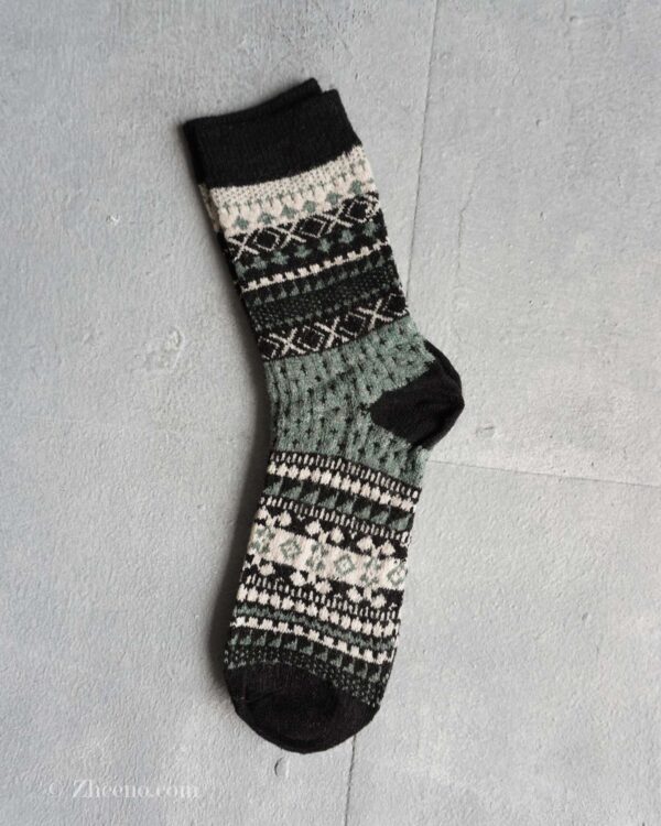 جوراب پشمی مردانه طرحدار مشکی