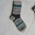 جوراب پشمی مردانه طرحدار طوسی