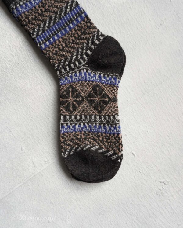 جوراب پشمی مردانه مشکی طرح لوزی