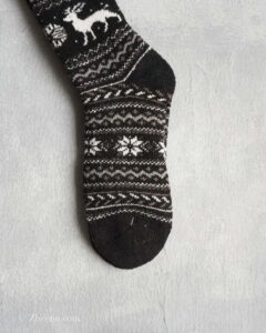 جوراب پشمی وینتیج ضخیم مشکی گوزن 2