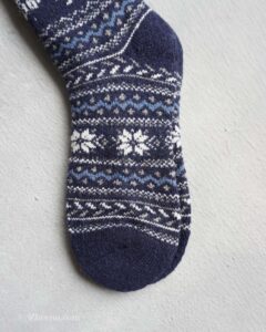 جوراب پشمی وینتیج ضخیم سرمه ای گوزن 2