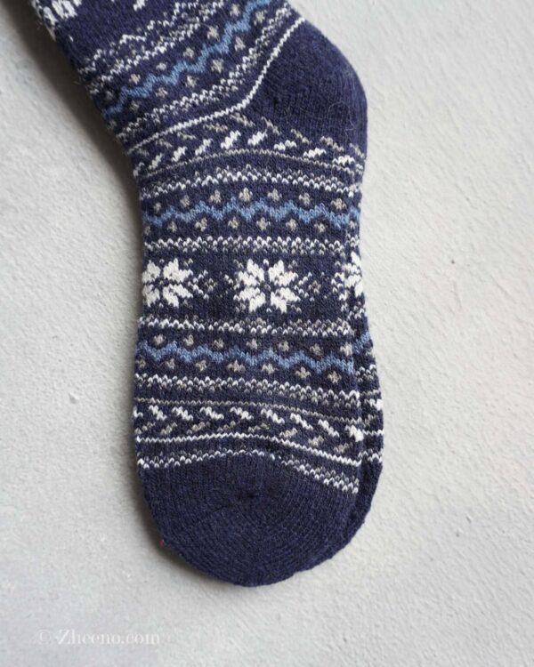 جوراب پشمی وینتیج ضخیم سرمه ای گوزن 2