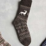 جوراب پشمی وینتیج ضخیم قهوه ای گوزن 2