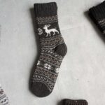 جوراب پشمی وینتیج ضخیم نوک مدادی گوزن 2