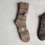 جوراب پشمی وینتیج ضخیم خاکی گوزن 2