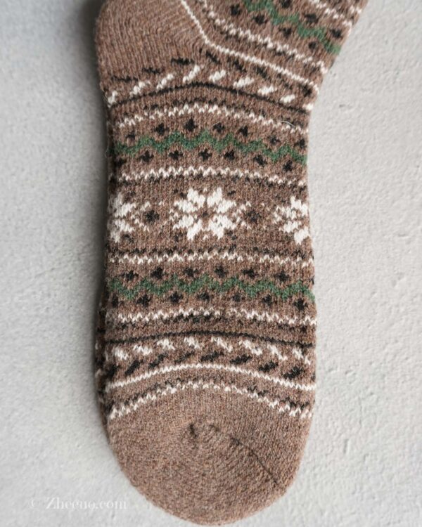 جوراب پشمی وینتیج ضخیم خاکی گوزن 2