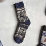 جوراب پشمی وینتیج ضخیم سرمه ای گوزن 3