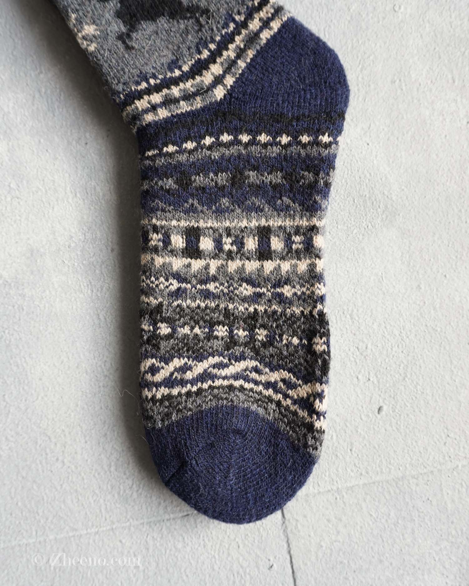 جوراب پشمی وینتیج ضخیم سرمه ای گوزن 3