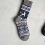 جوراب پشمی وینتیج ضخیم طوسی گوزن 3