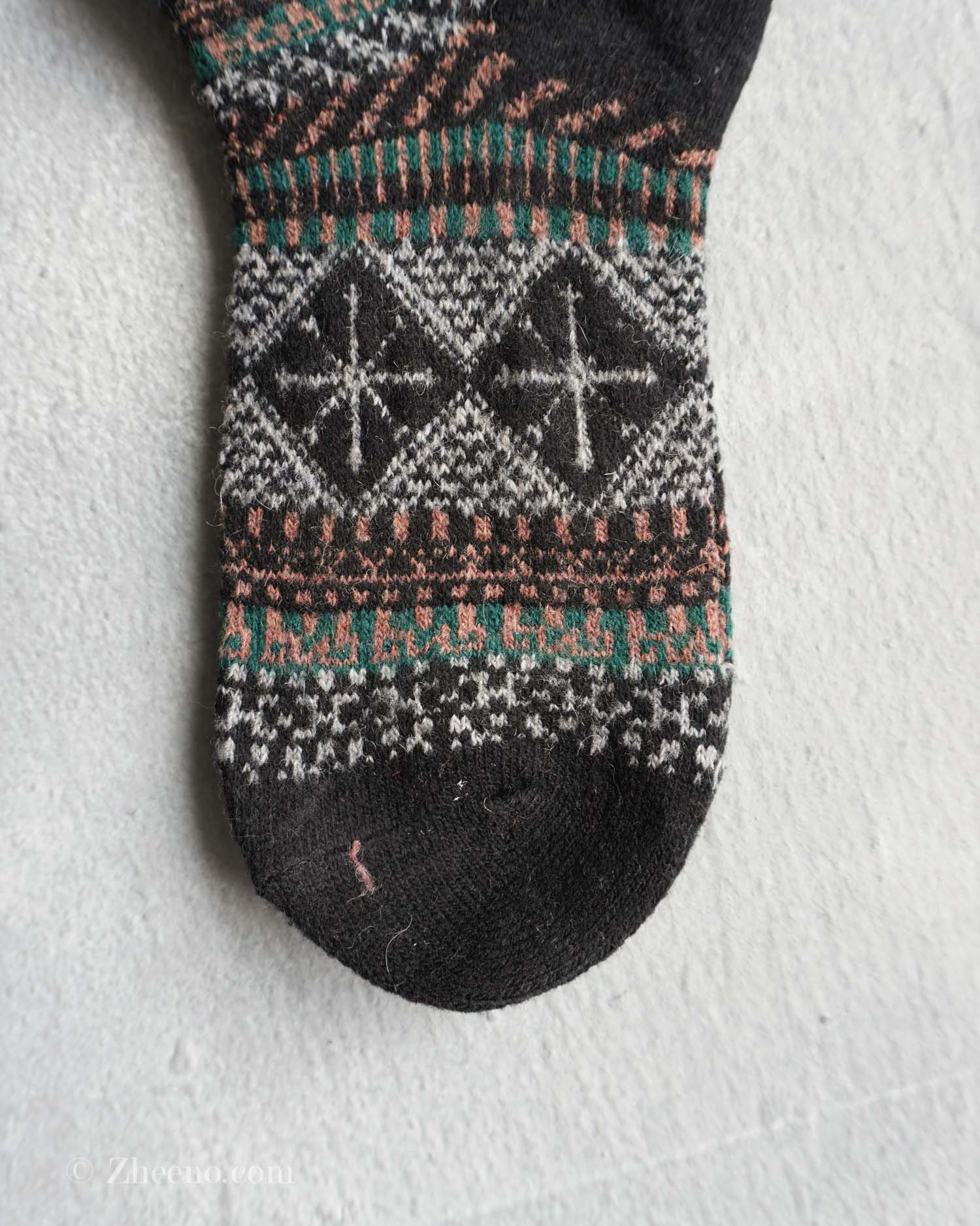 جوراب مچی پشمی زنانه طرحدار مشکی