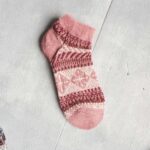 جوراب مچی پشمی زنانه طرحدار صورتی