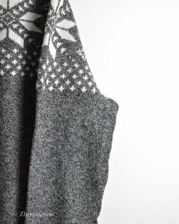 بافت وینیتیج نیم زیپ خاکستری Croft&Barrow