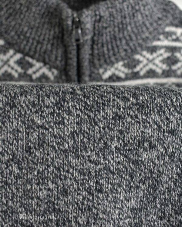 بافت وینیتیج نیم زیپ خاکستری Croft&Barrow